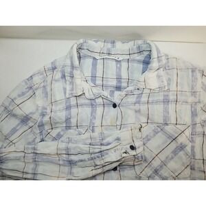 Hippie Laundry‎ Womens Shirt Button Up Long Sleeve Large Distressed